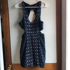 pattern dress with cutouts